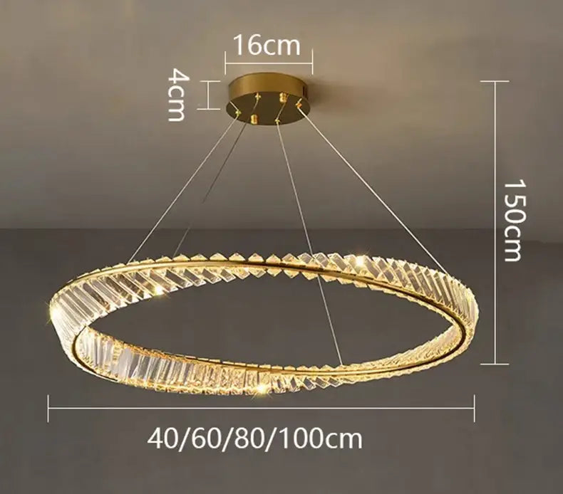 Golden spiral decorbites crystal chandelier for living room