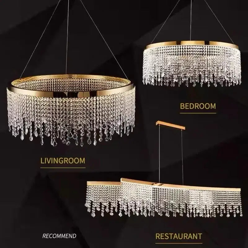 Luxury gold decorbites crystal chandelier for dining room