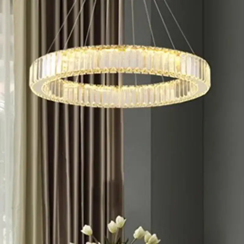 Golden spiral decorbites crystal chandelier living room pendant light