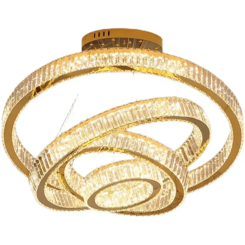 Golden spiral decorbites crystal chandelier living room pendant light