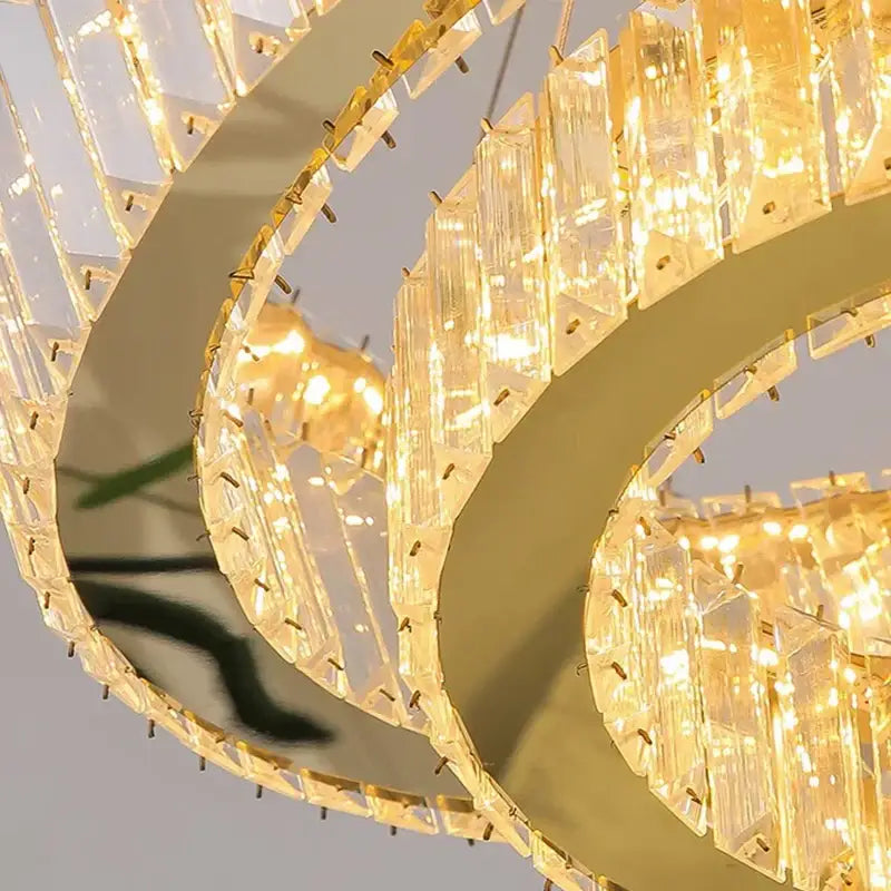 Golden spiral decorbites crystal chandelier living room pendant light