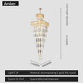 Luxury gold crystal chandelier staircase pendant light