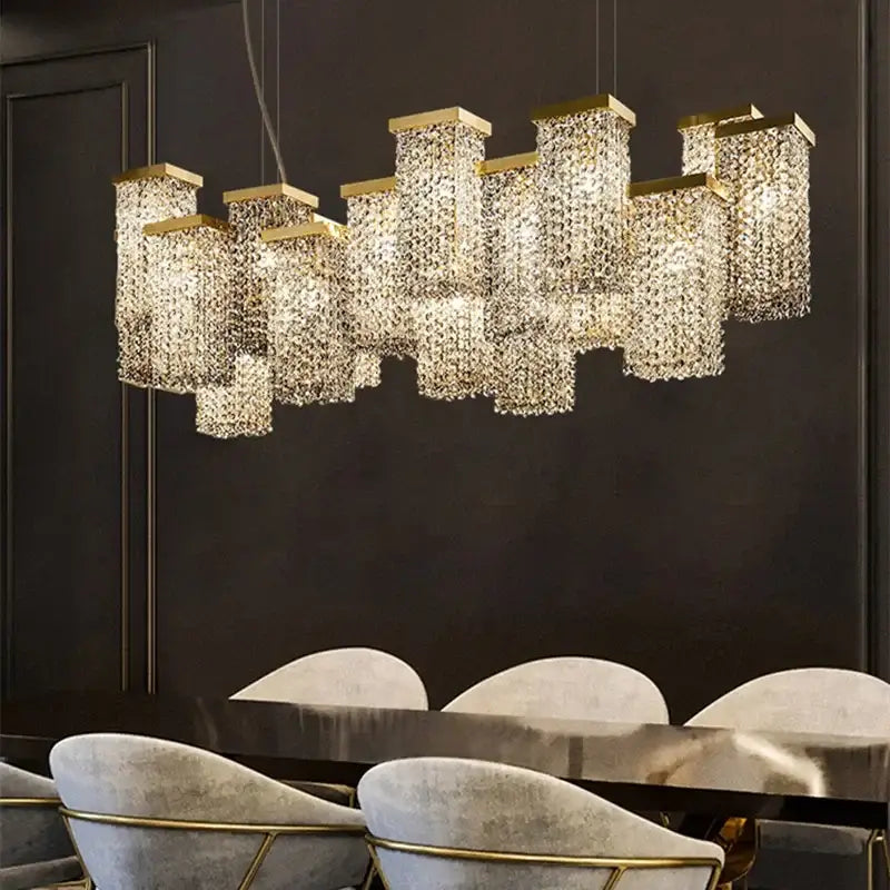 Modern gold decorbites crystal chandelier dining room island light