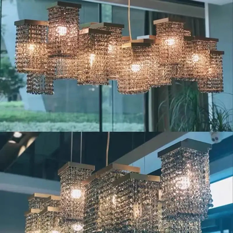 Modern gold decorbites crystal chandelier dining room island light