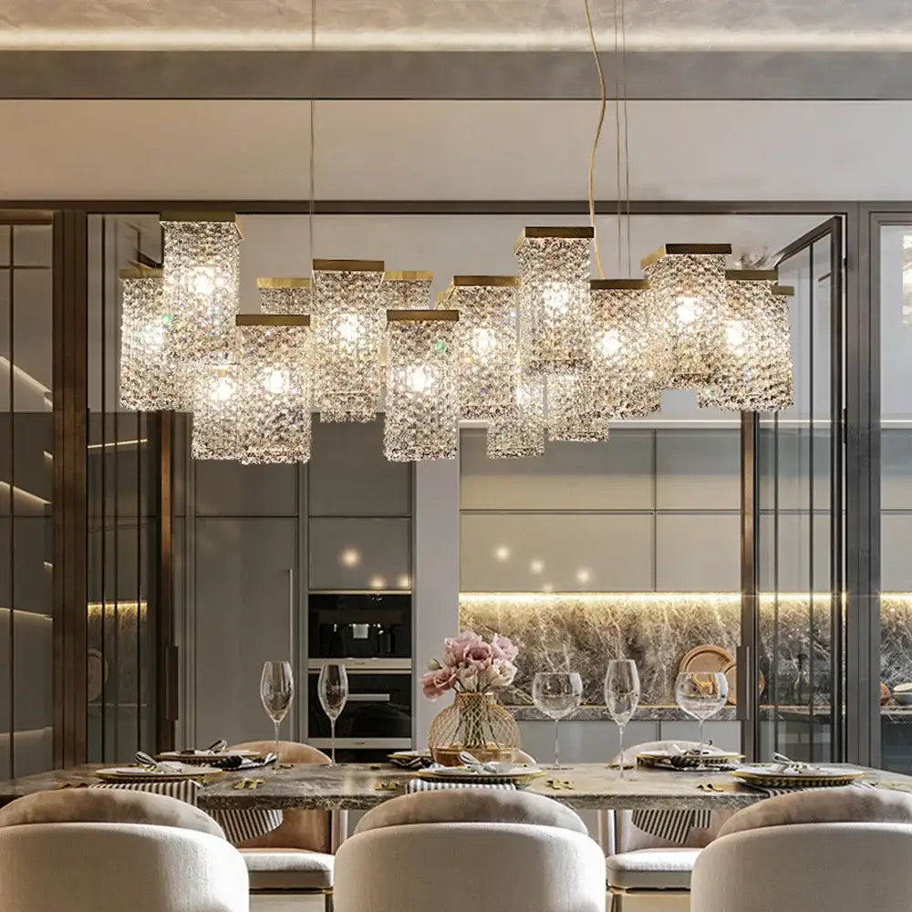 Modern gold decorbites crystal chandelier dining room island light