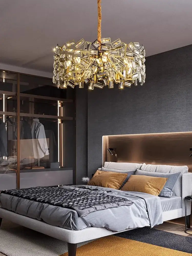 Modern gold decorbites crystal chandelier for bedroom decor
