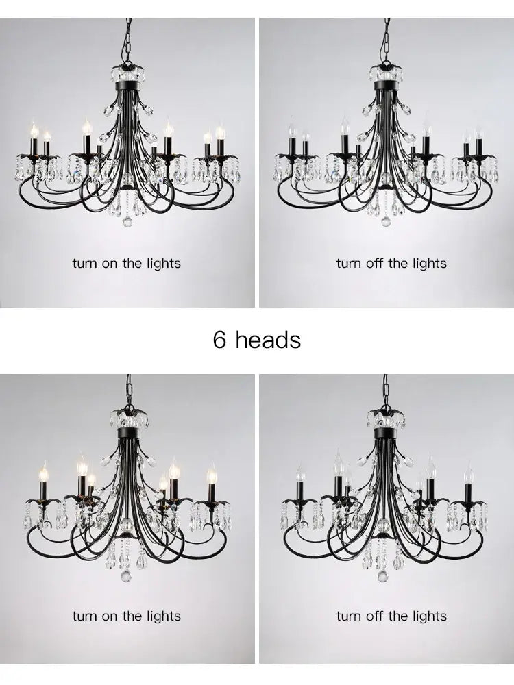 Modern black decorbites crystal chandelier living room pendant light