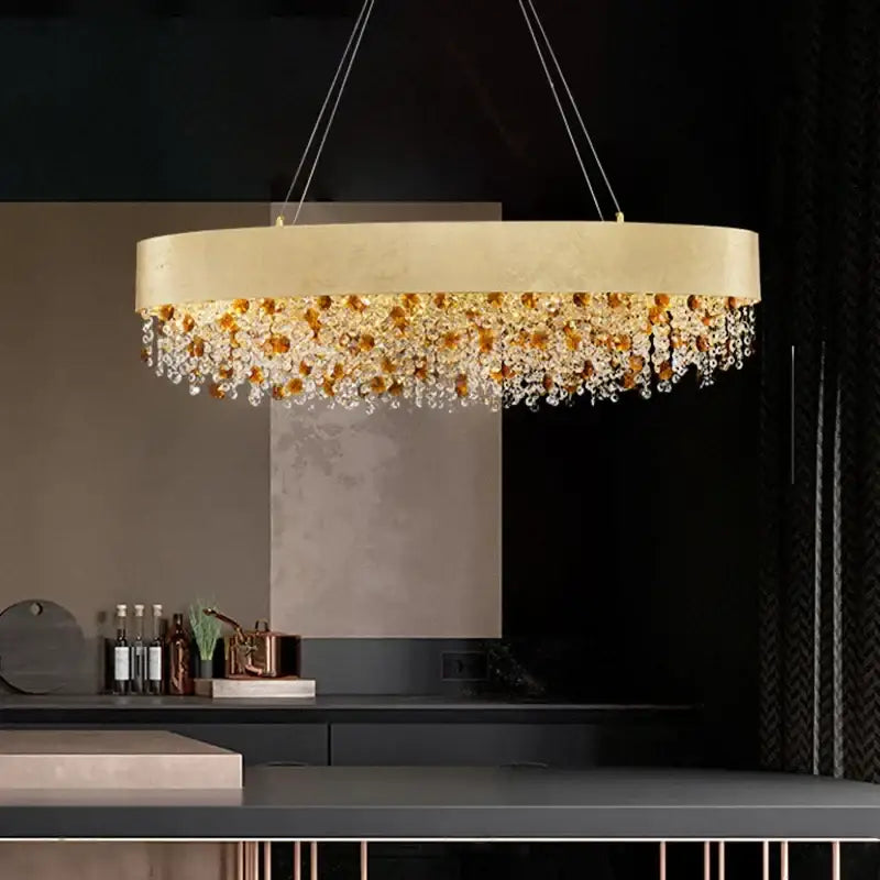 Modern gold decorbites crystal chandelier for living room
