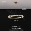 Modern gold double ring decorbites crystal chandelier living room