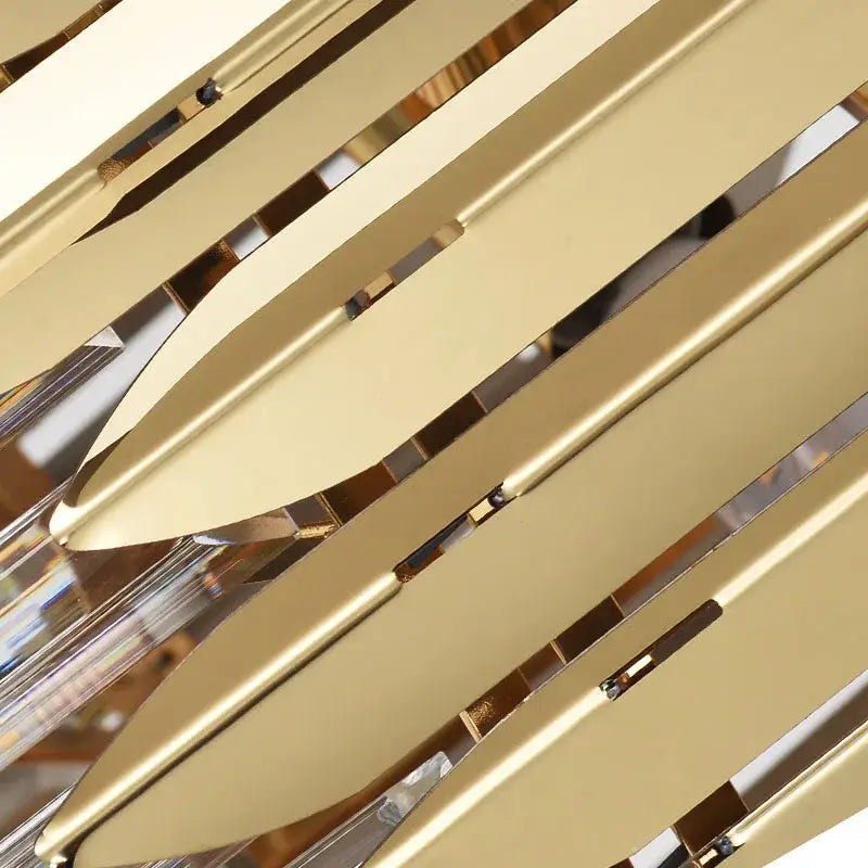 Modern gold crystal chandelier for dining room geometric design