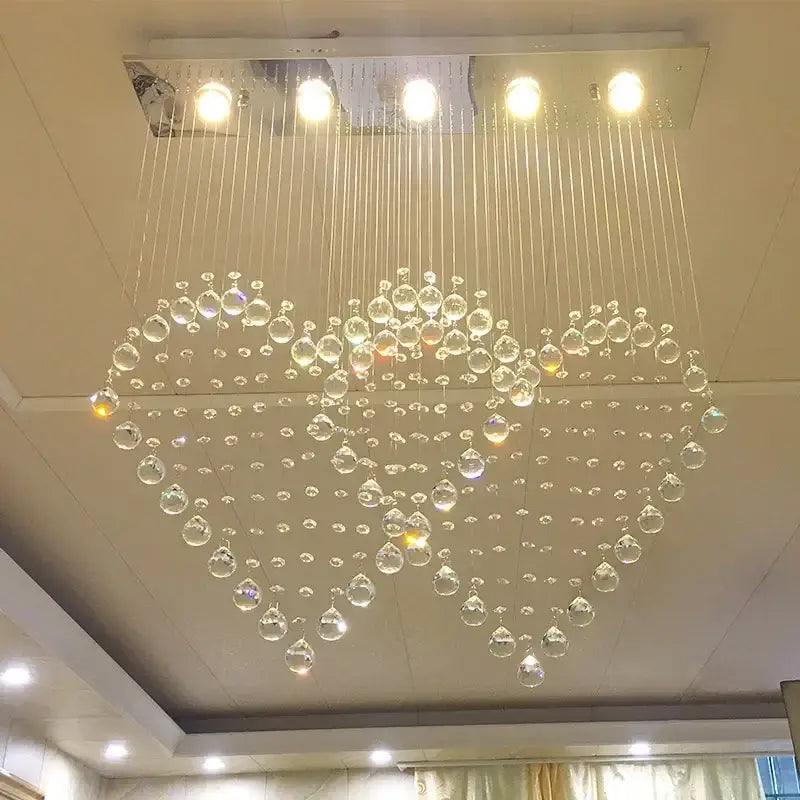 Modern interlocking heart decorbites crystal chandelier dining room