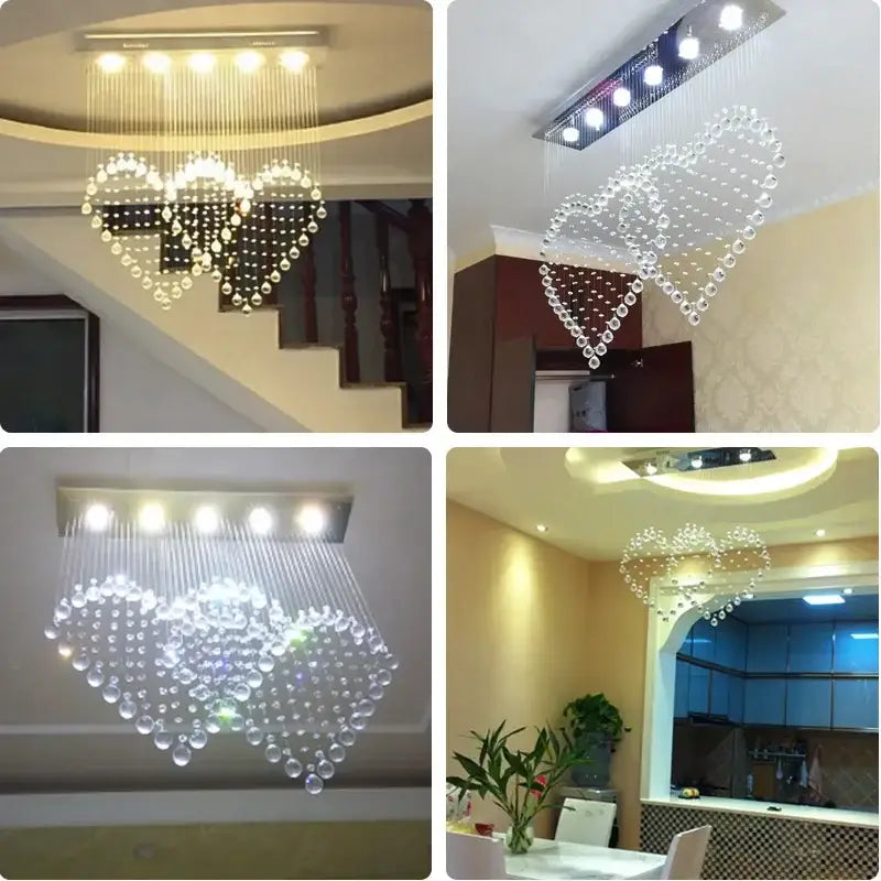 Modern interlocking heart decorbites crystal chandelier dining room