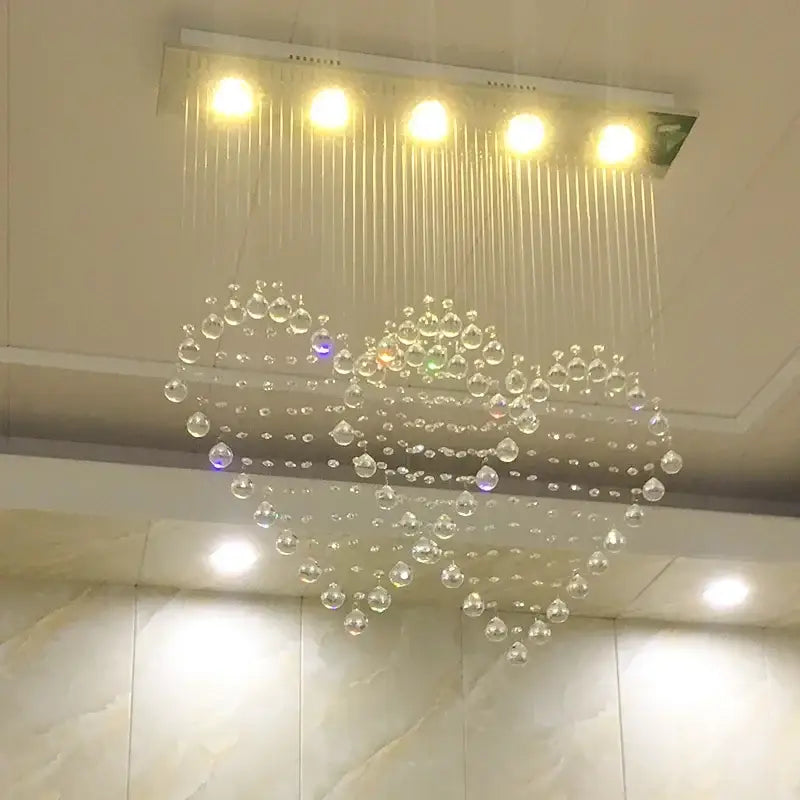 Modern interlocking heart decorbites crystal chandelier dining room