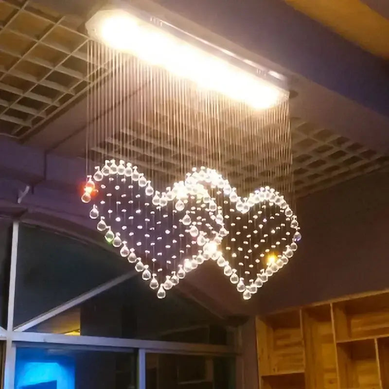 Modern interlocking heart decorbites crystal chandelier dining room