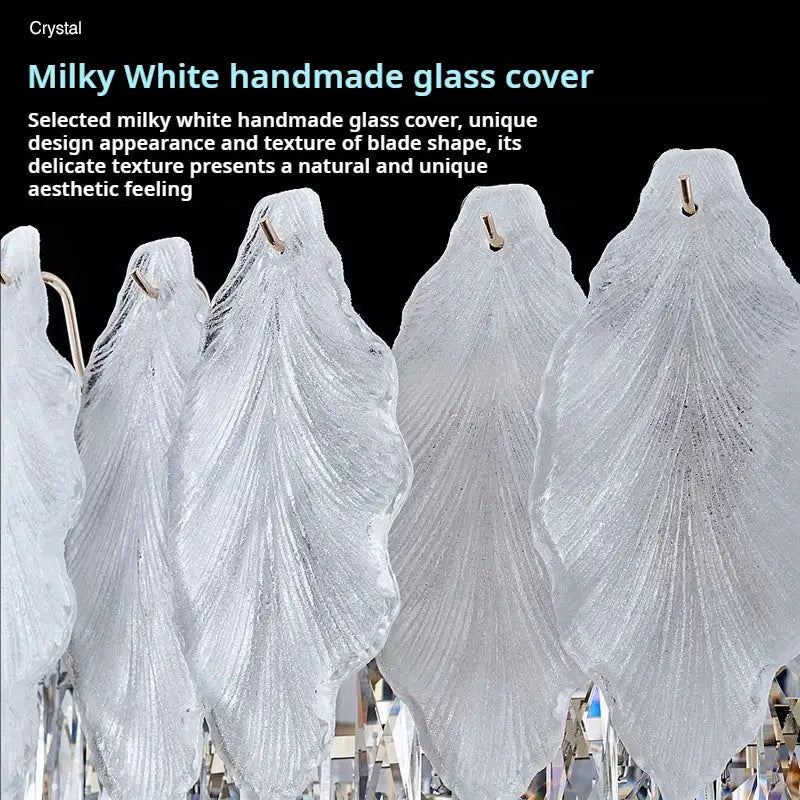 White feather decorbites crystal chandelier for living room