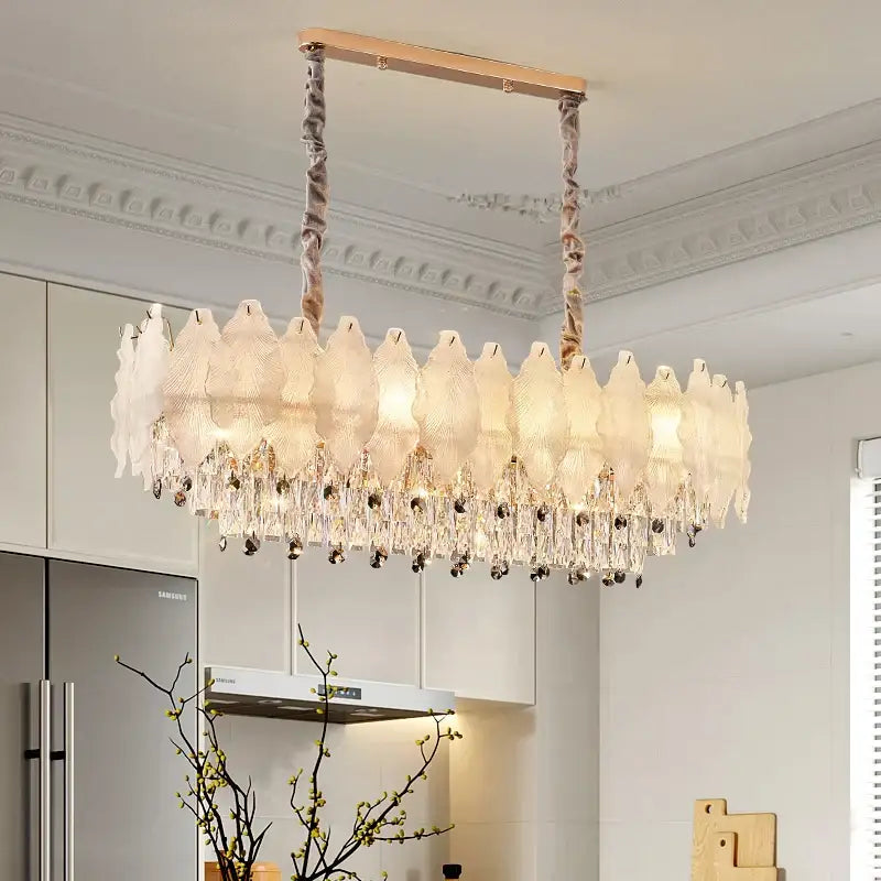 White feather decorbites crystal chandelier for living room