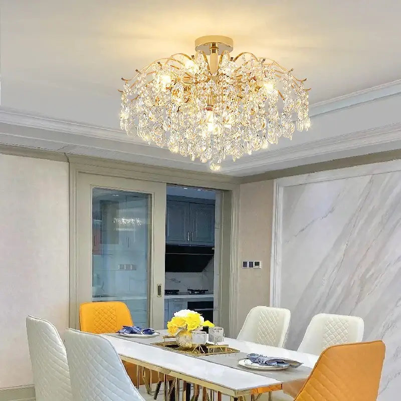 Modern gold decorbites crystal chandelier for living room spaces