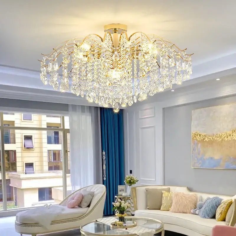Modern gold decorbites crystal chandelier for living room spaces