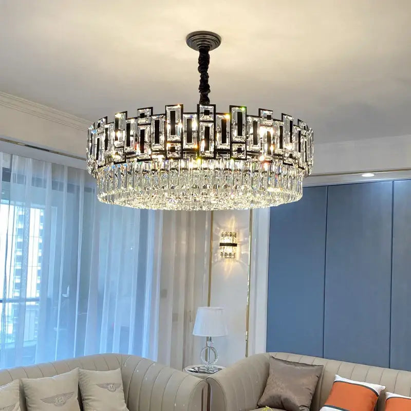 Modern black decorbites crystal chandelier for living room