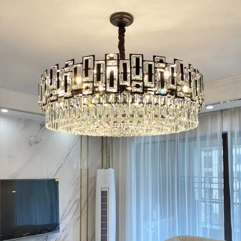 Modern black decorbites crystal chandelier for living room