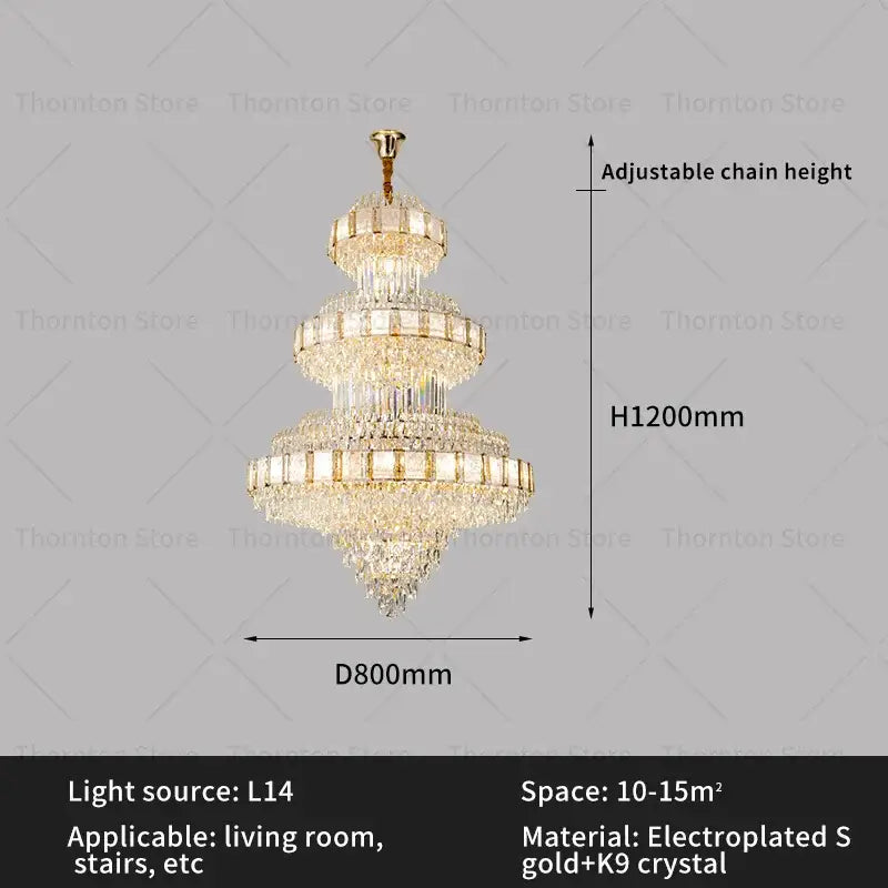 Modern gold decorbites crystal chandelier staircase lighting