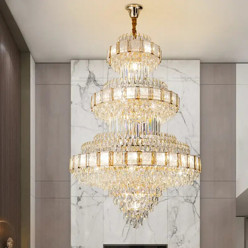 Modern gold decorbites crystal chandelier staircase lighting