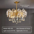 Modern gold petal crystal chandelier dining room pendant light