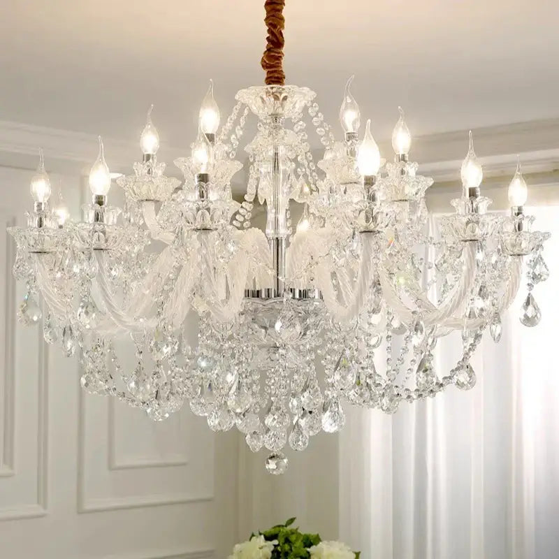 Decorbites crystal chandelier living room teardrop glass pendant light