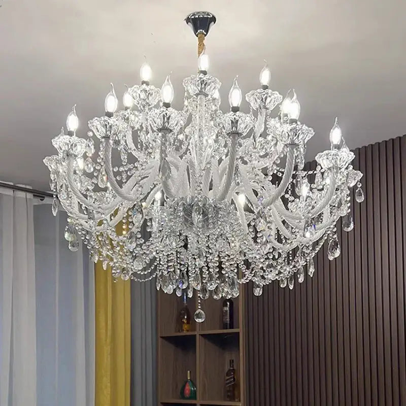 Decorbites crystal chandelier living room teardrop glass pendant light