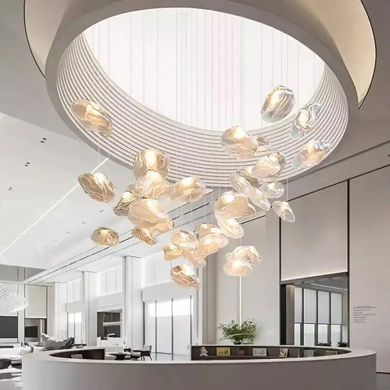 Modern shell glass decorbites crystal chandelier for living room