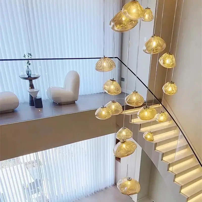 Modern shell glass decorbites crystal chandelier for living room
