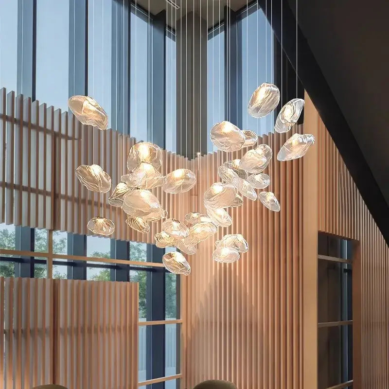 Modern shell glass decorbites crystal chandelier for living room