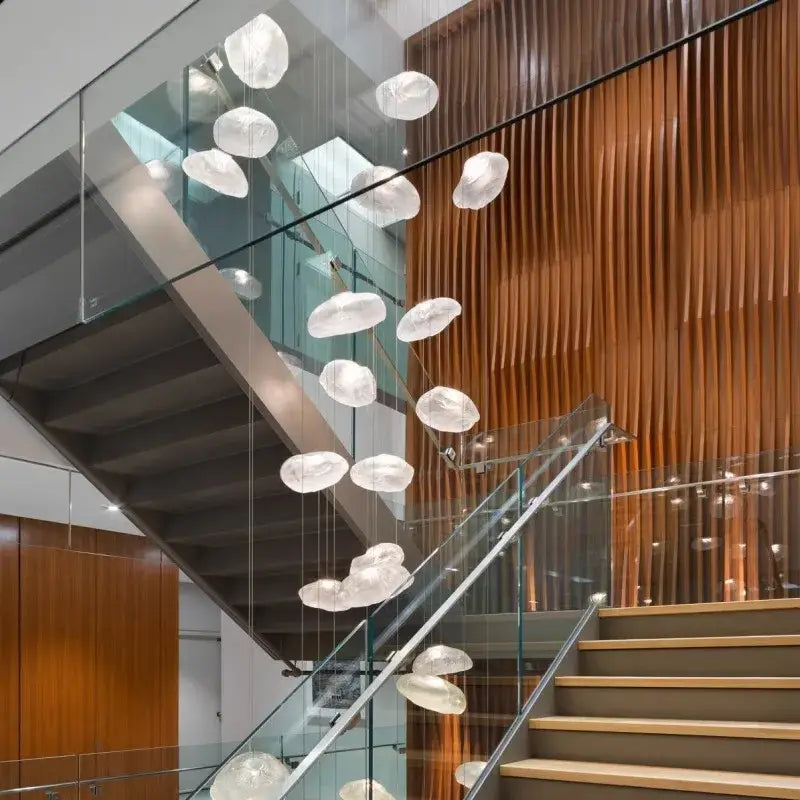 Modern shell glass decorbites crystal chandelier for living room