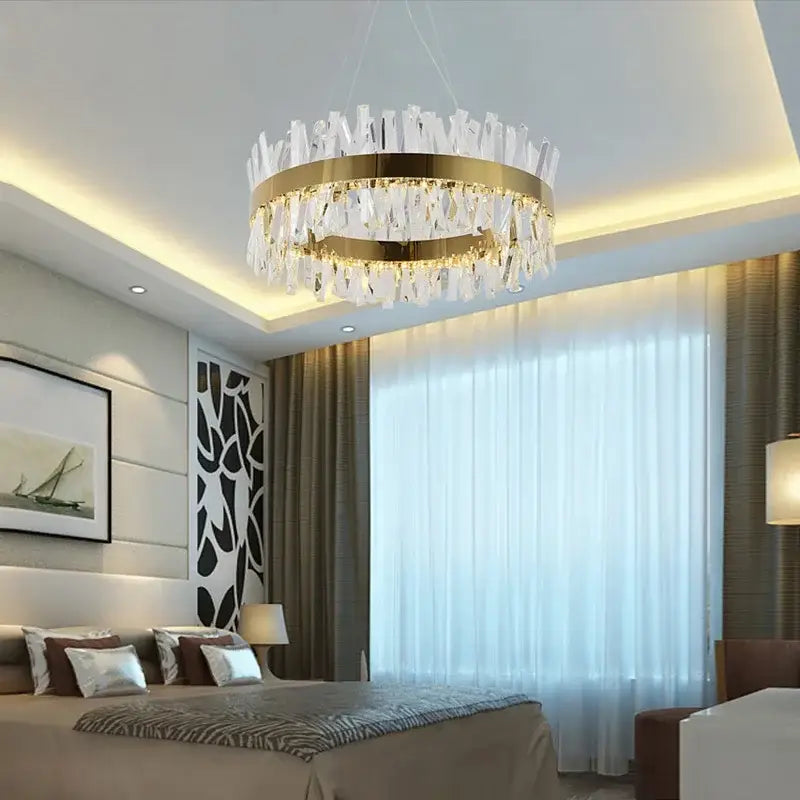 Modern gold decorbites crystal chandelier for living room