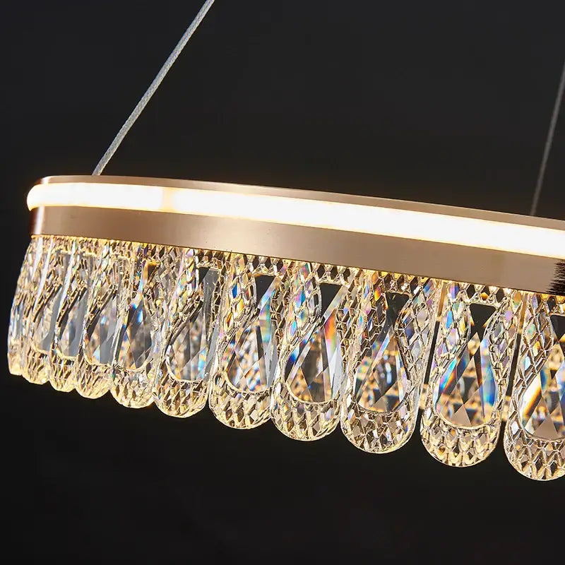 Modern gold three tier decorbites crystal chandelier for dining room