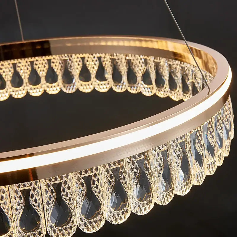 Modern gold three tier decorbites crystal chandelier for dining room