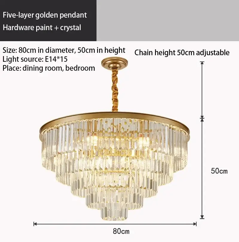 Modern gold decorbites crystal chandelier for dining room