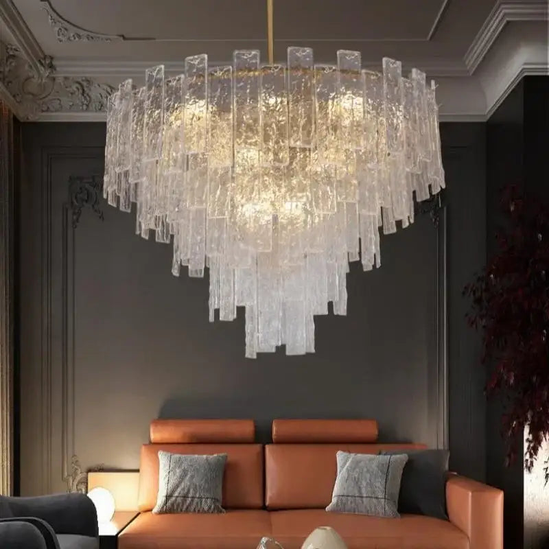 Modern textured glass decorbites crystal chandelier dining room light