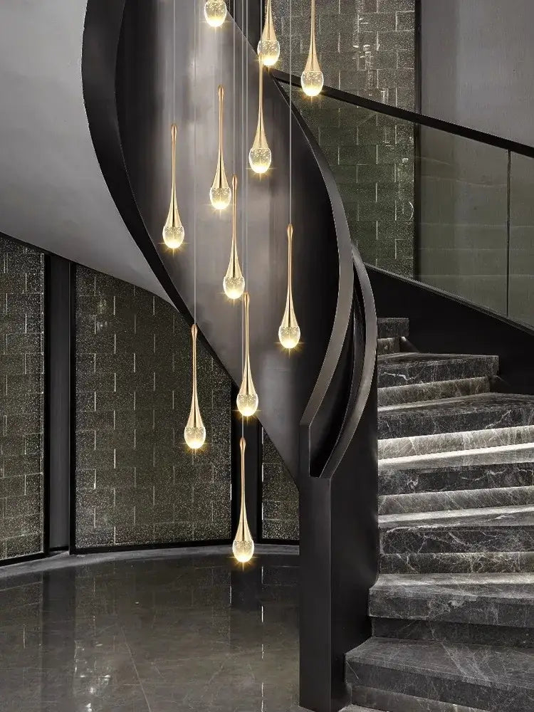 Modern teardrop glass decorbites crystal chandelier living room light