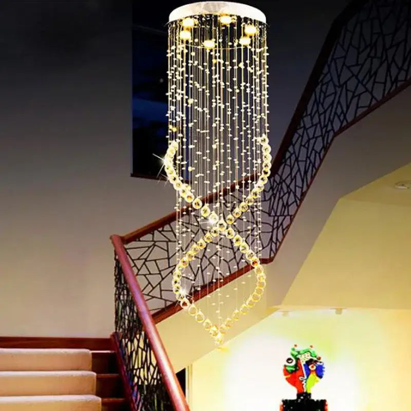 Modern cascading decorbites crystal chandelier for villa hallway