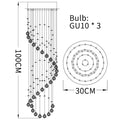 Modern spiral gold decorbites crystal chandelier living room light