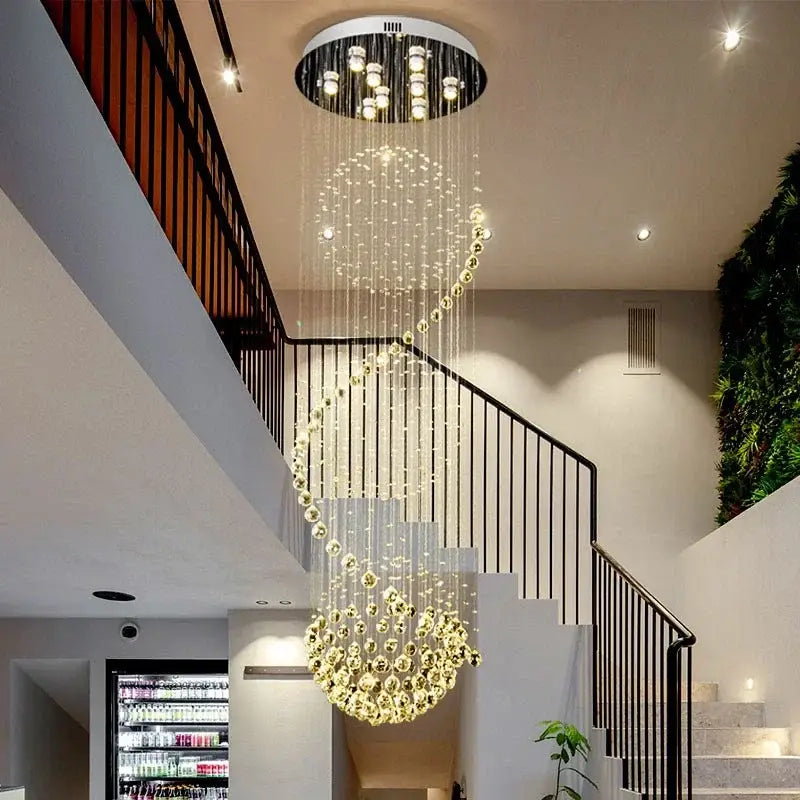 Modern spiral gold decorbites crystal chandelier living room light