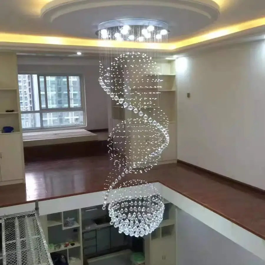 Modern spiral gold decorbites crystal chandelier living room light