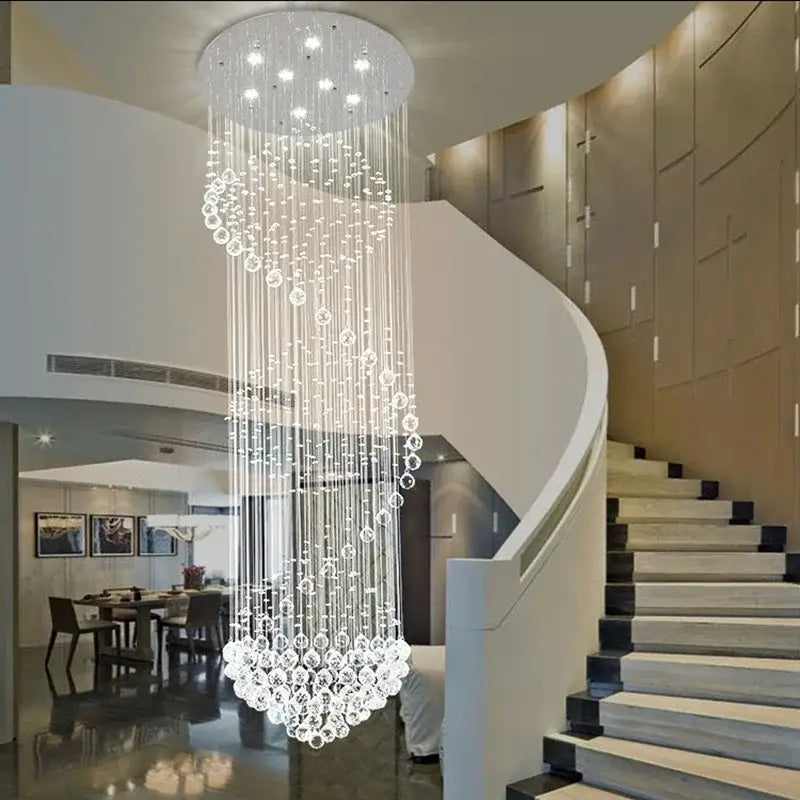 Modern spiral gold decorbites crystal chandelier living room light