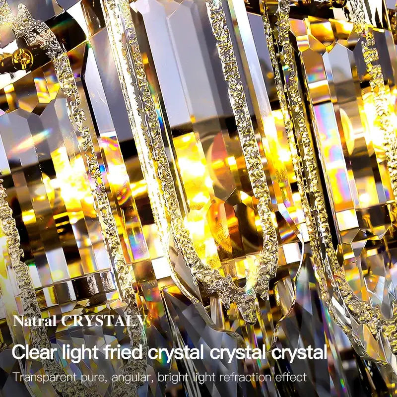 Modern tiered faceted decorbites crystal chandelier for dining room