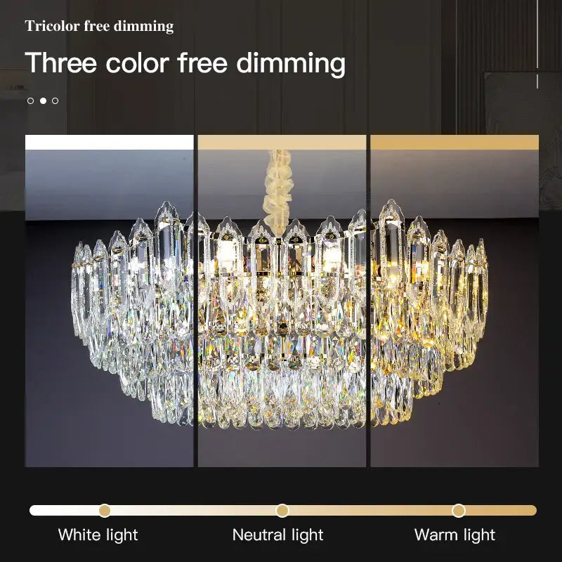 Modern tiered faceted decorbites crystal chandelier for dining room