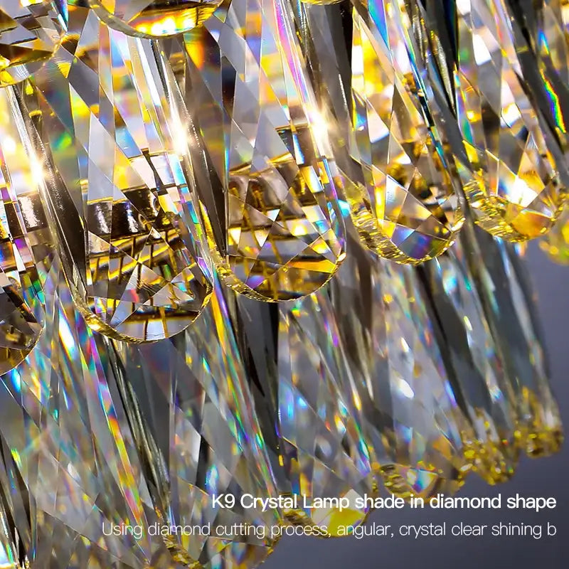 Modern tiered faceted decorbites crystal chandelier for dining room