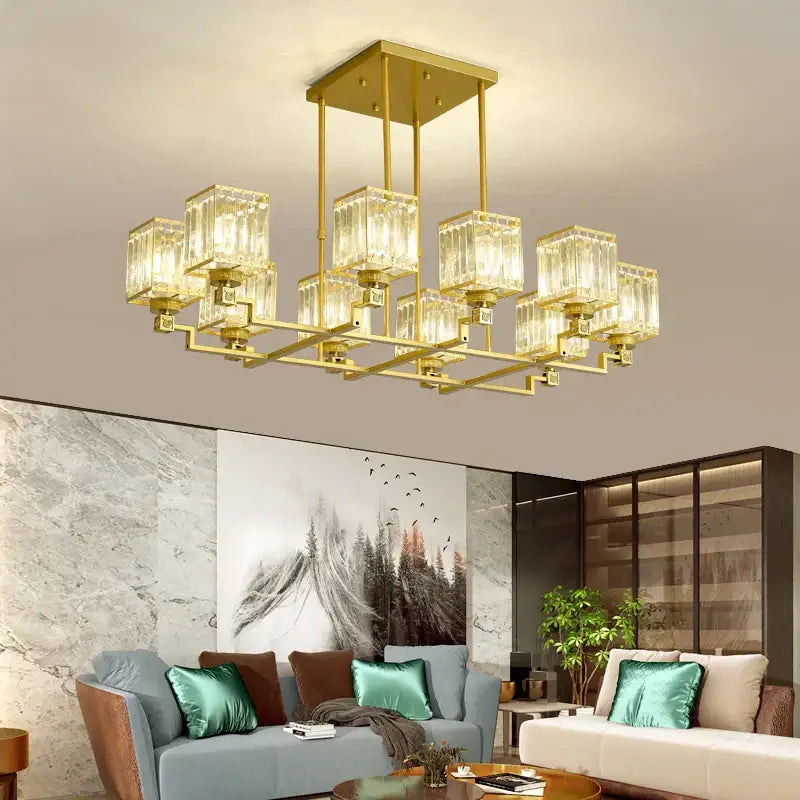 Modern gold decorbites crystal chandelier for living room