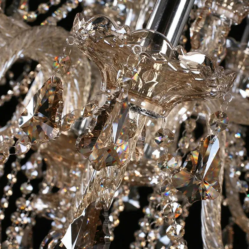 Modern tiered crystal chandelier living room lighting fixture