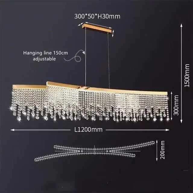 Modern gold decorbites crystal chandelier for dining room
